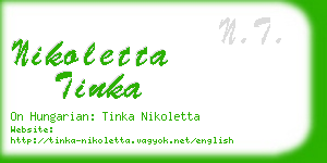 nikoletta tinka business card